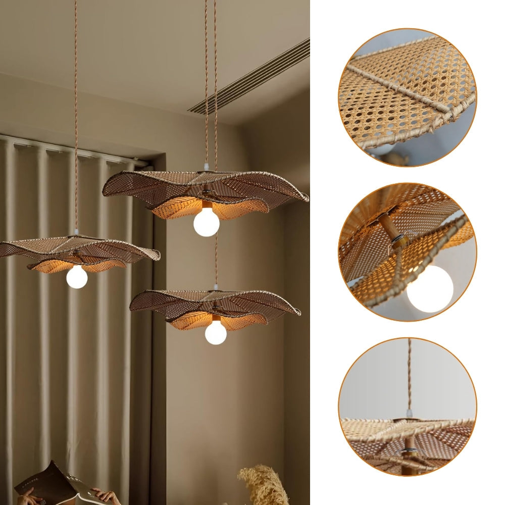 Lotus Leaf Rattan Pendant Light
