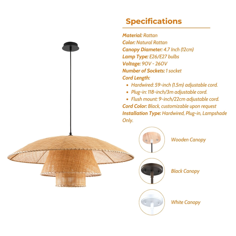 Lola Rattan Pendant Light