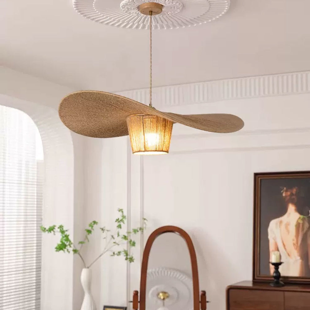 Extra Large Rustic Hat Pendant Light