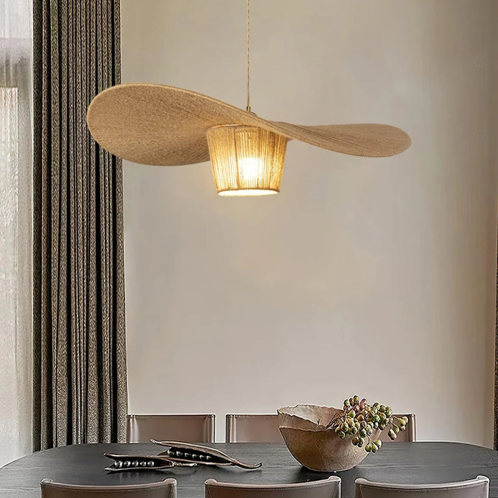 Extra Large Rustic Hat Pendant Light