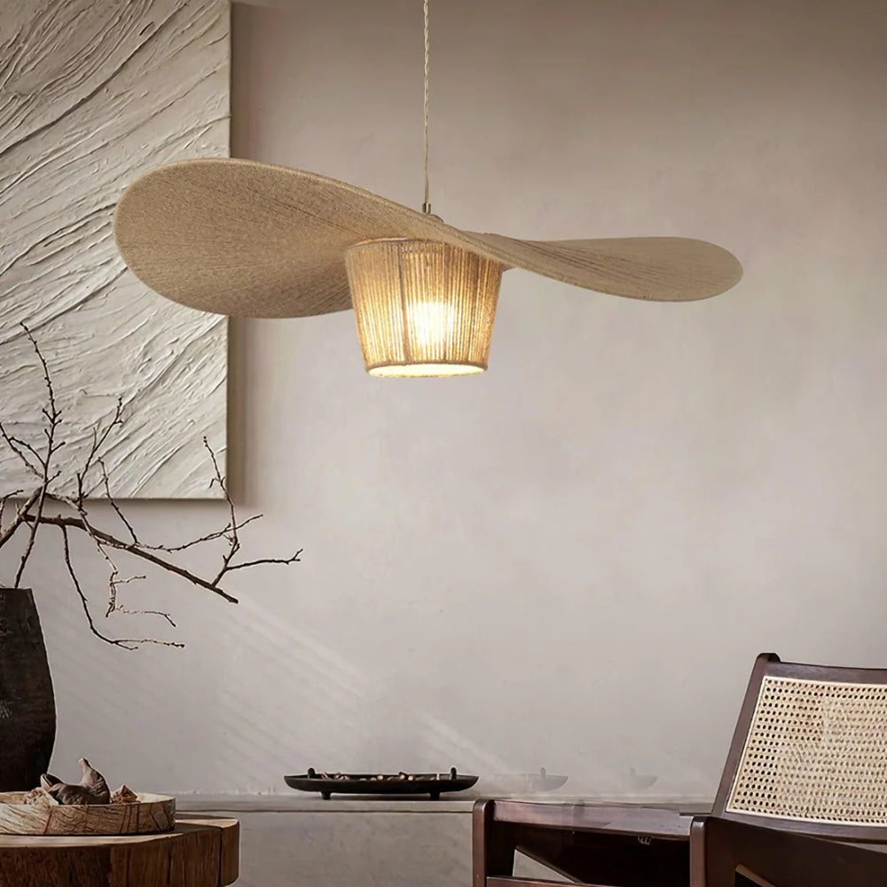Extra Large Rustic Hat Pendant Light