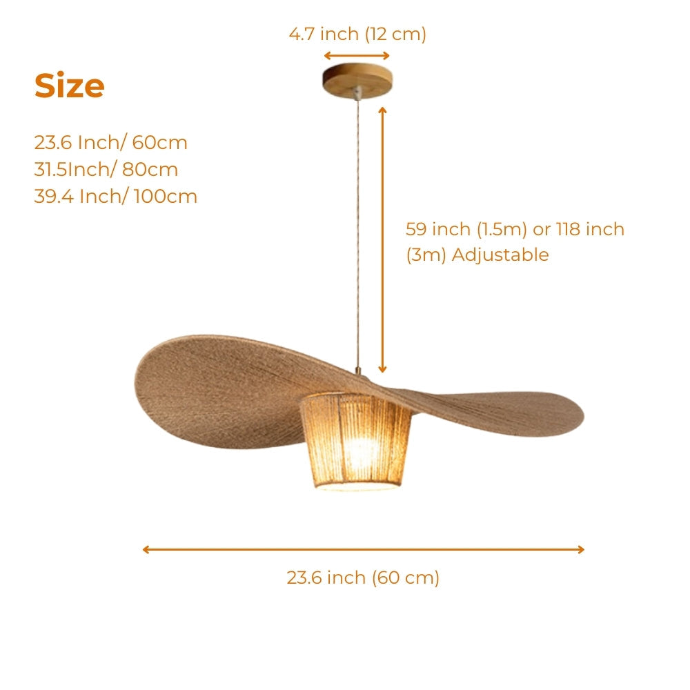 Extra Large Rustic Hat Pendant Light