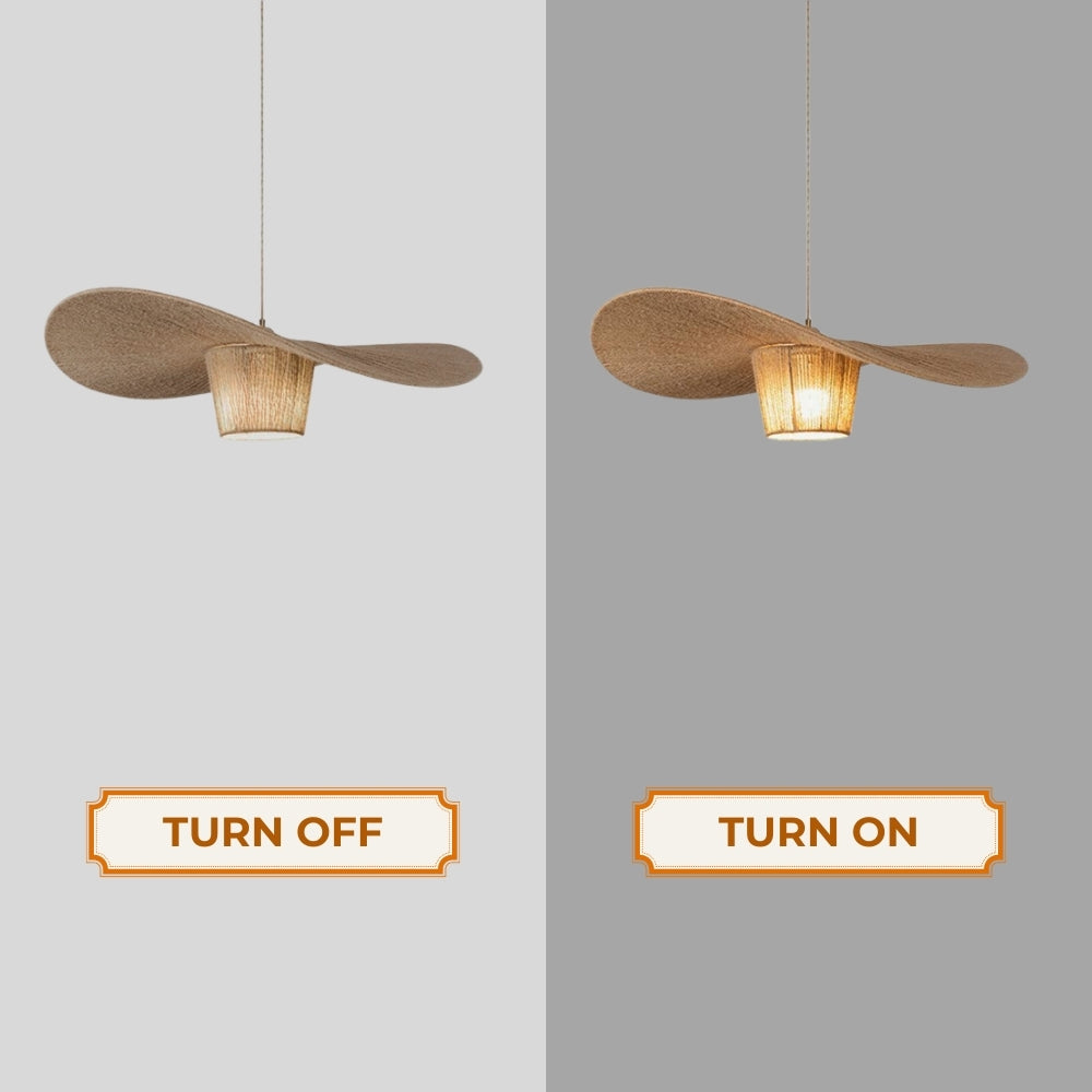Extra Large Rustic Hat Pendant Light
