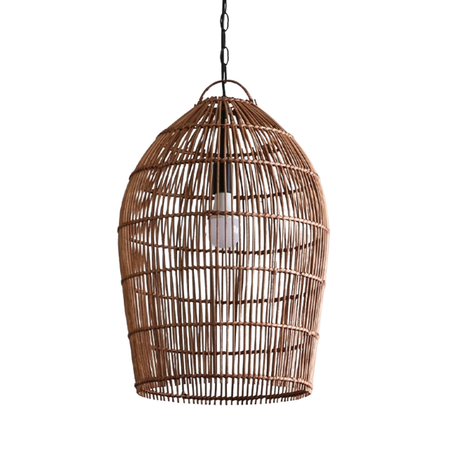 Fish-trap Boho Rustic Rattan Pendant Light For Kitchen Island