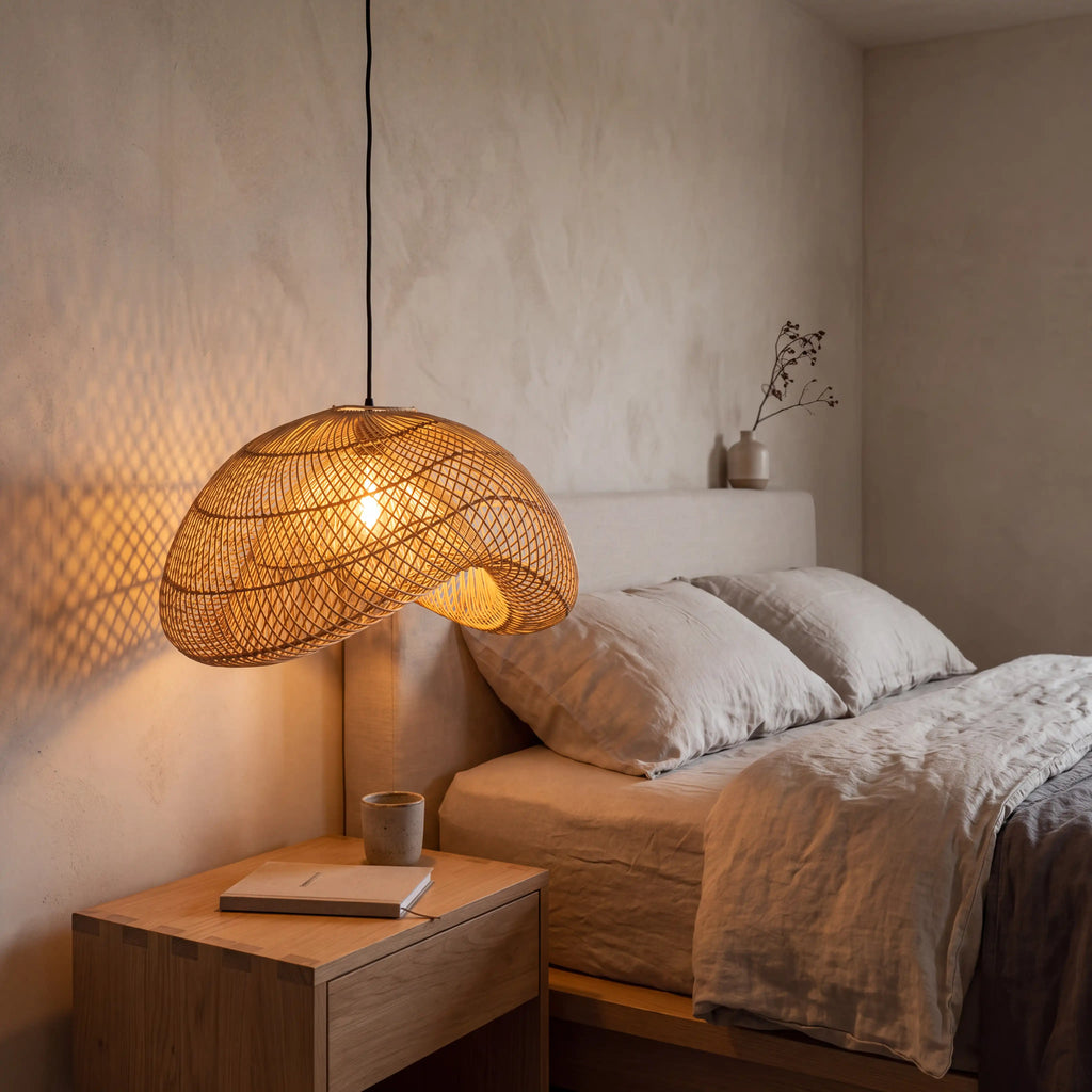 Generis Wabi Sabi Wave Rattan Pendant Light