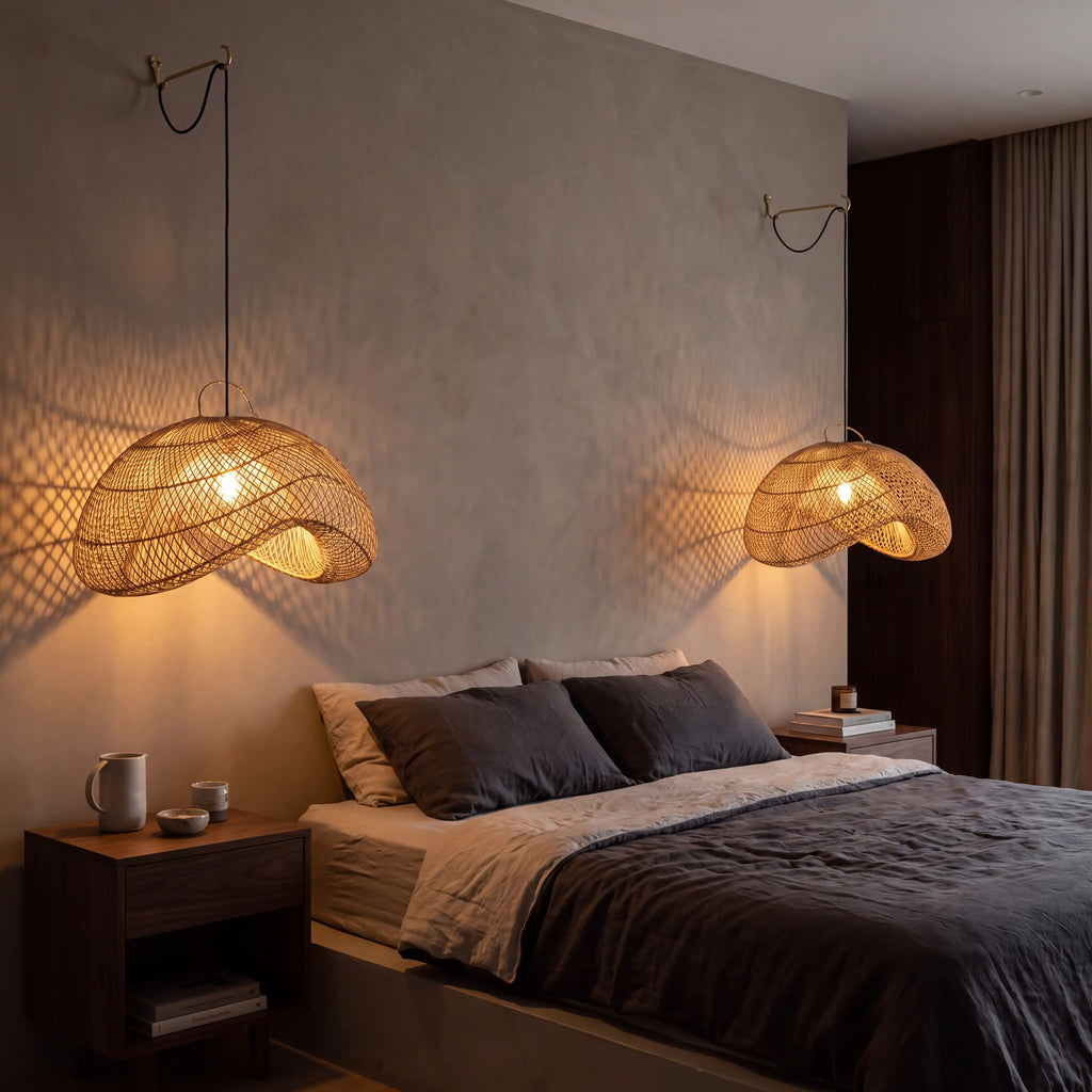Generis Wabi Sabi Wave Rattan Pendant Light