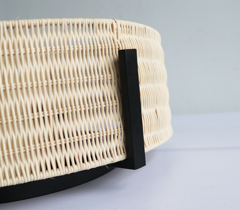 3-Light Grove Rattan Wicker Drum Flush Mount