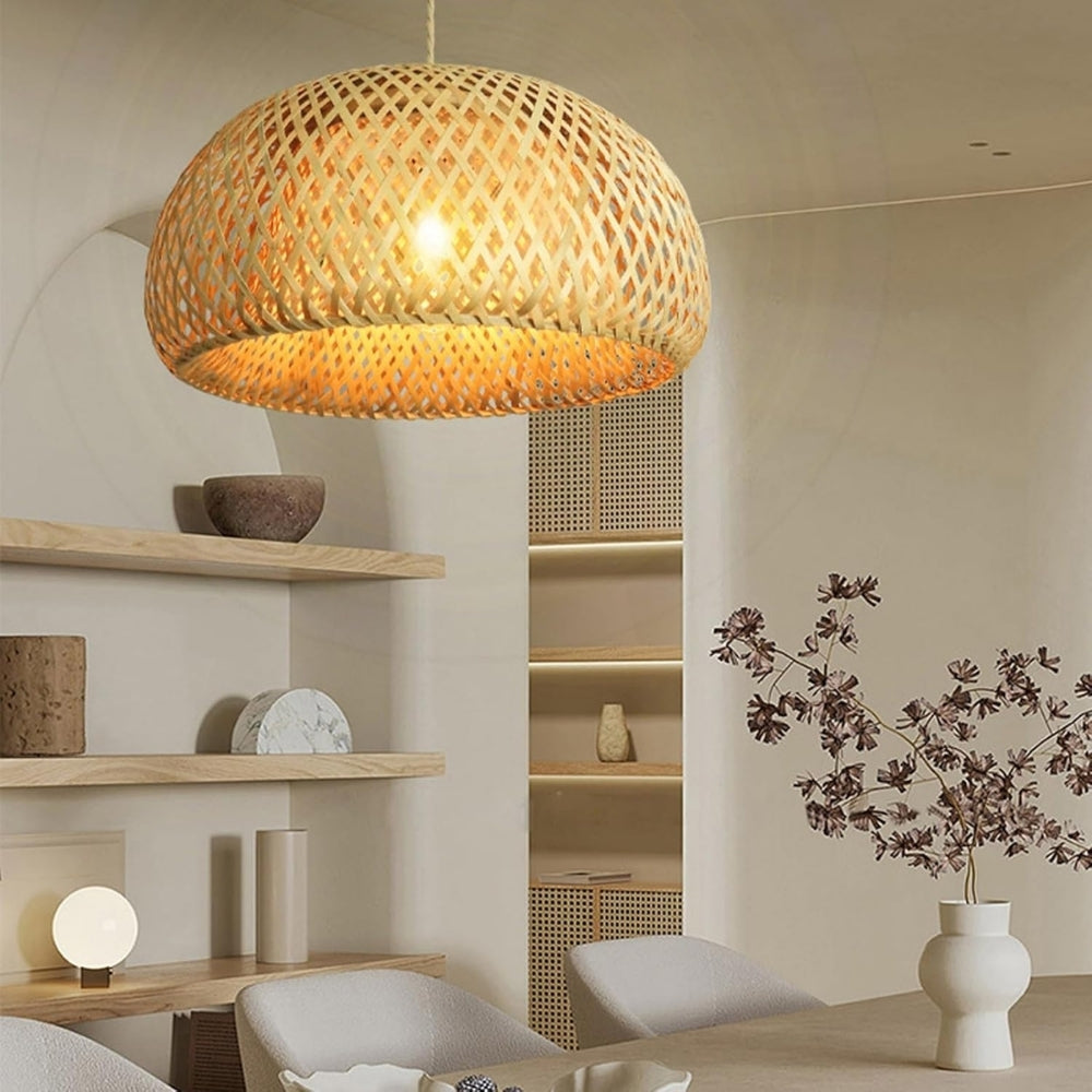 TAO Oriental Small Bamboo Basket Pendant Light