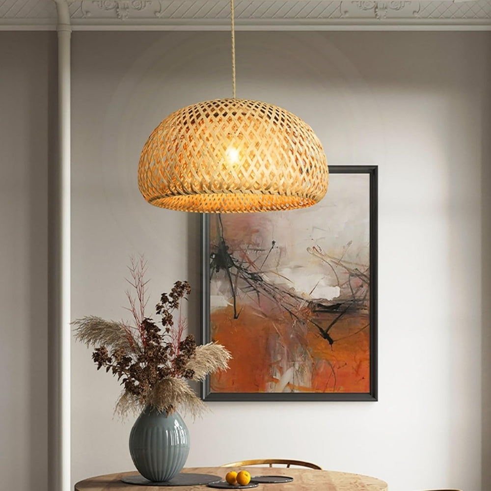TAO Oriental Small Bamboo Basket Pendant Light