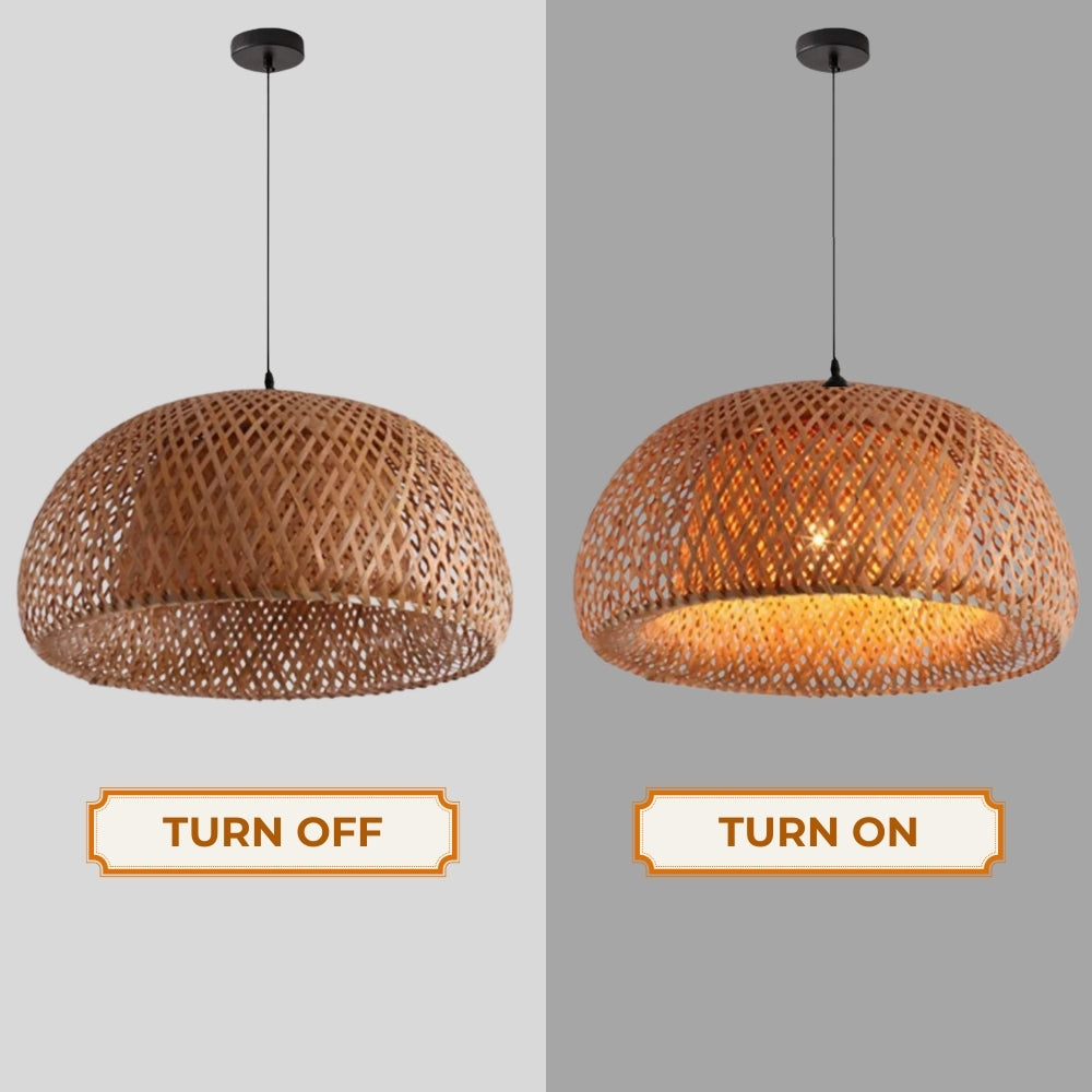 TAO Oriental Small Bamboo Basket Pendant Light