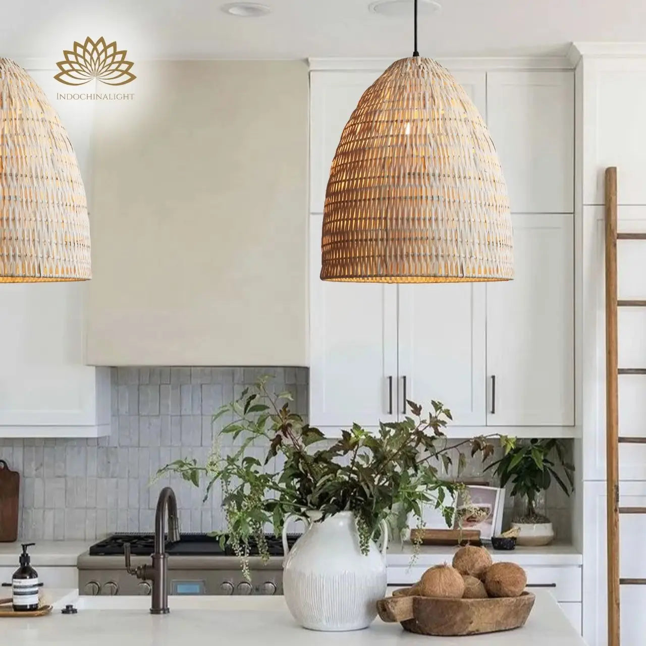 Yujidao White Bamboo Pendant Light Shade