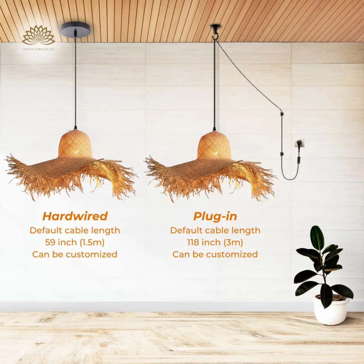 Hawaiian Rattan Pendant Light
