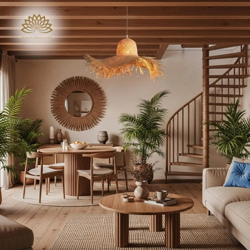 Hawaiian Rattan Pendant Light