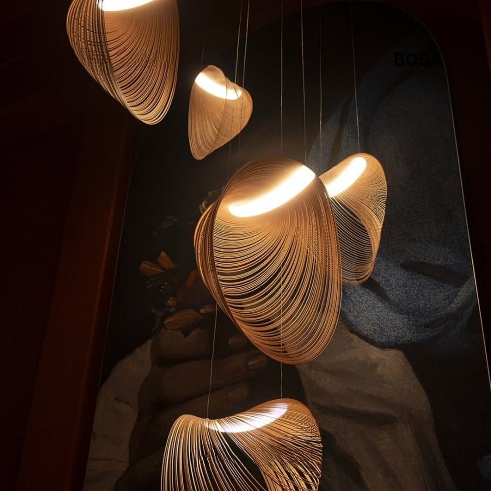 Ring Wabi Sabi Japandi Wood Ceiling Light