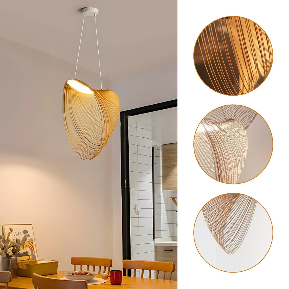 Ring Wabi Sabi Japandi Wood Ceiling Light