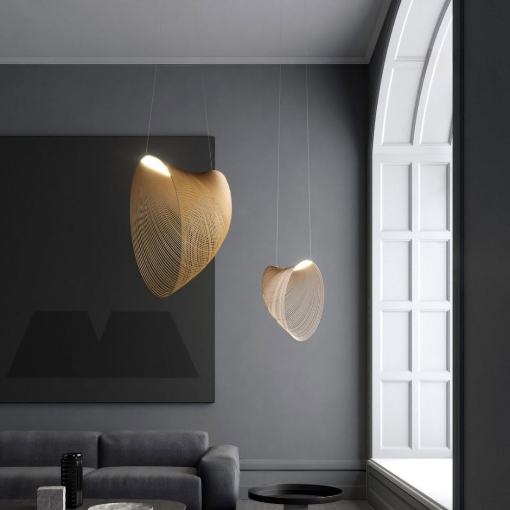 Ring Wabi Sabi Japandi Wood Ceiling Light
