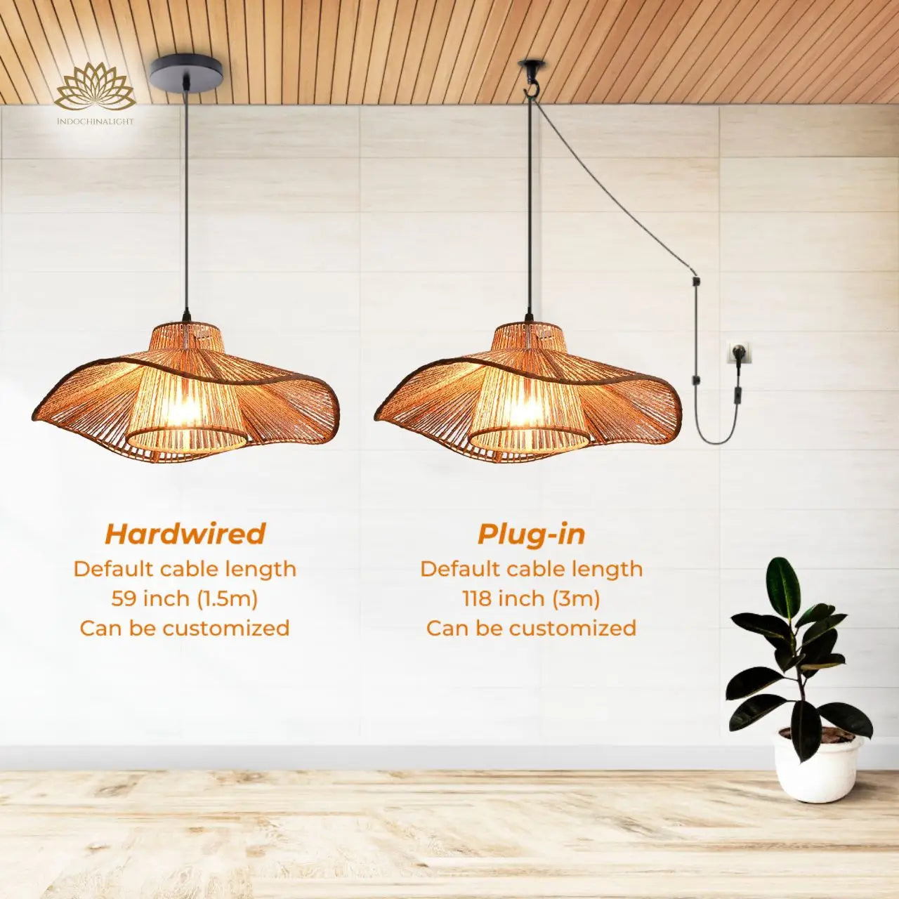 Japanese Weaving Hemp Rope Pendant Light