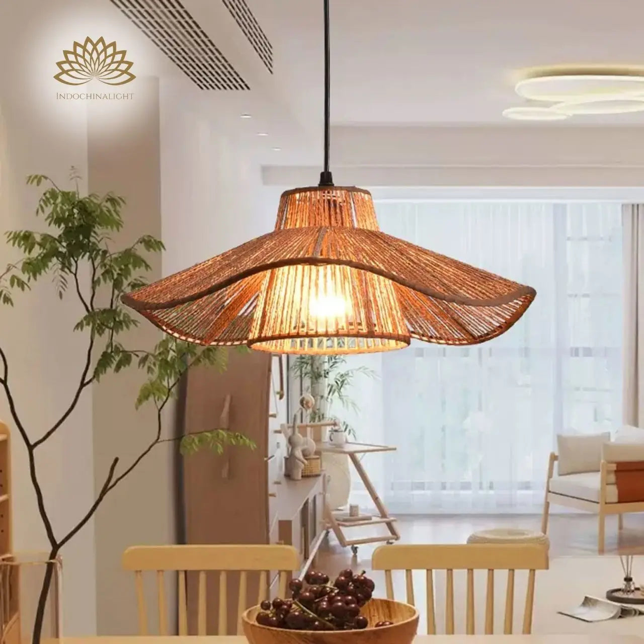 Japanese Weaving Hemp Rope Pendant Light