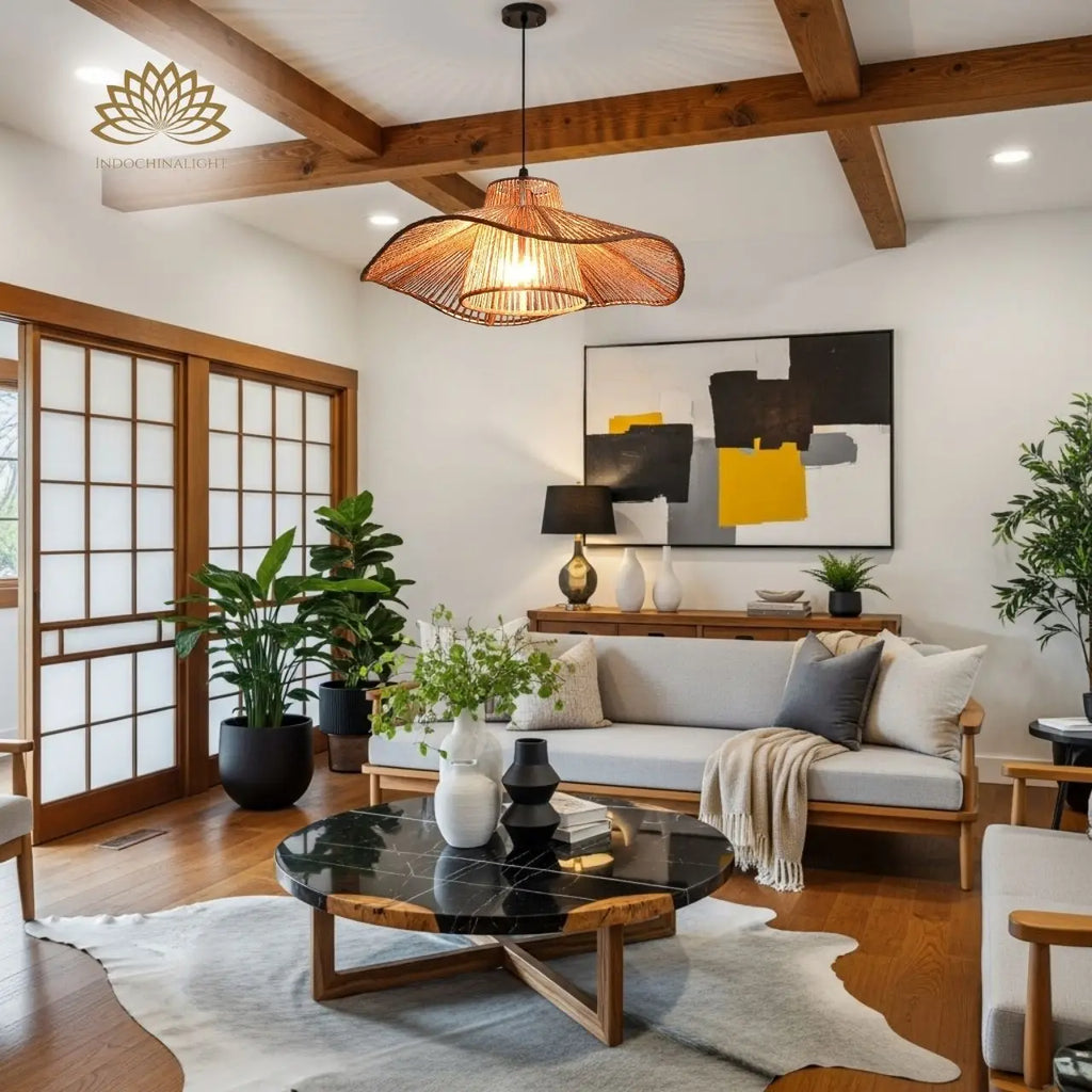 Japanese Weaving Hemp Rope Pendant Light