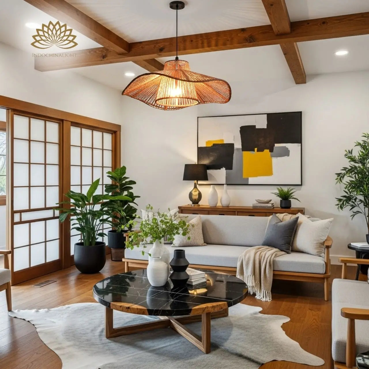 Japanese Weaving Hemp Rope Pendant Light