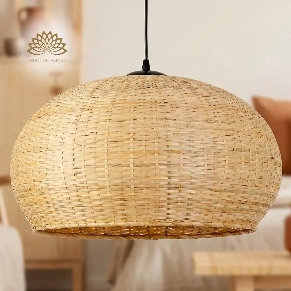 Juanita Wabi Sabi Dome Wicker Bamboo Ceiling Light