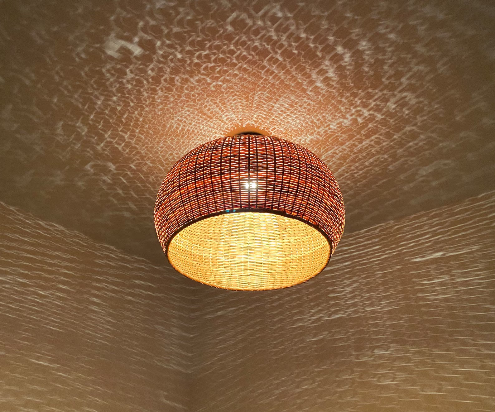 Juanita Wabi Sabi Dome Wicker Bamboo Ceiling Light