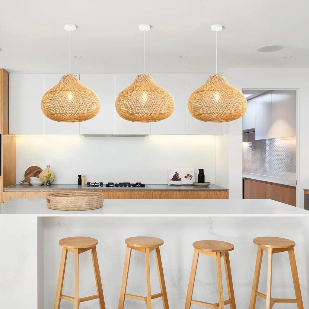Karjearl Rattan Pendant Light 16 Inch