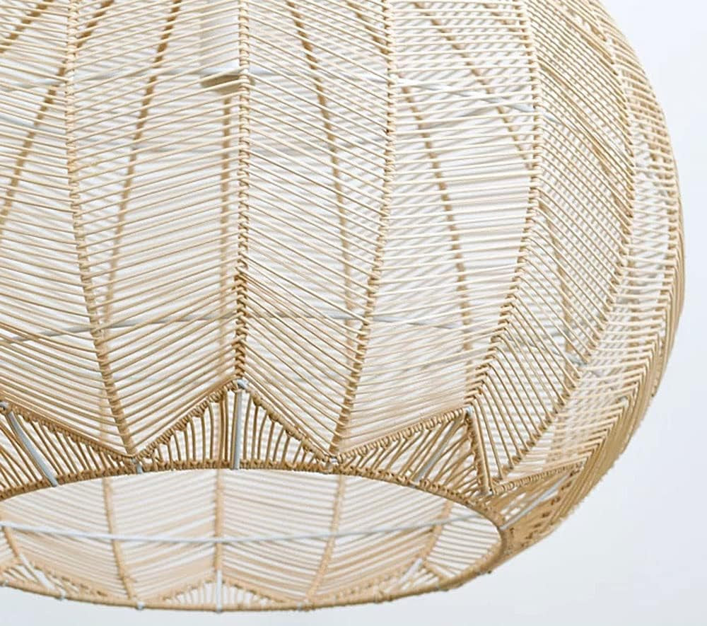 Klahn Modern Small Black Rattan Pendant Light Shade