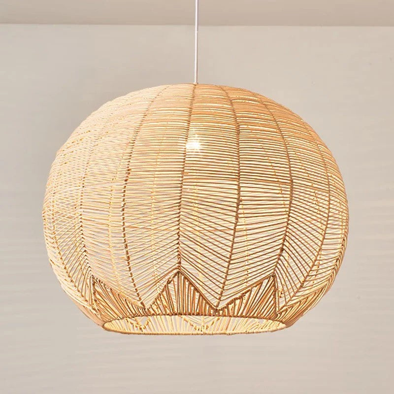 Klahn Modern Small Black Rattan Pendant Light Shade