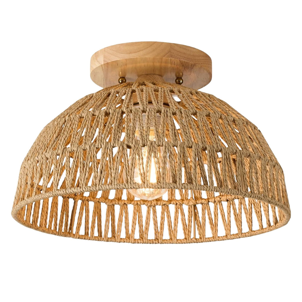 Kojanyu Woven Dome Rattan Ceiling Light