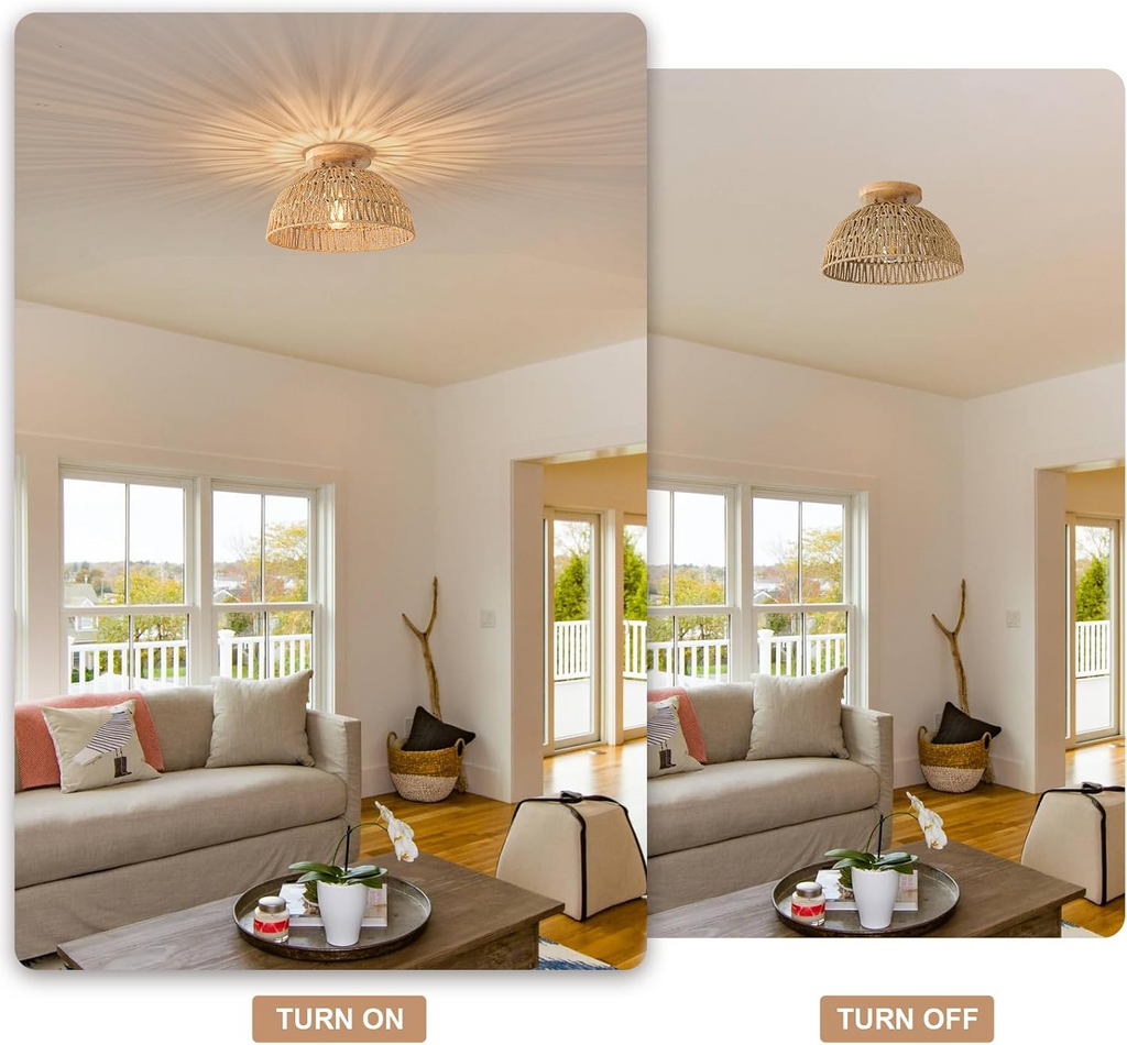 Kojanyu Woven Dome Rattan Ceiling Light