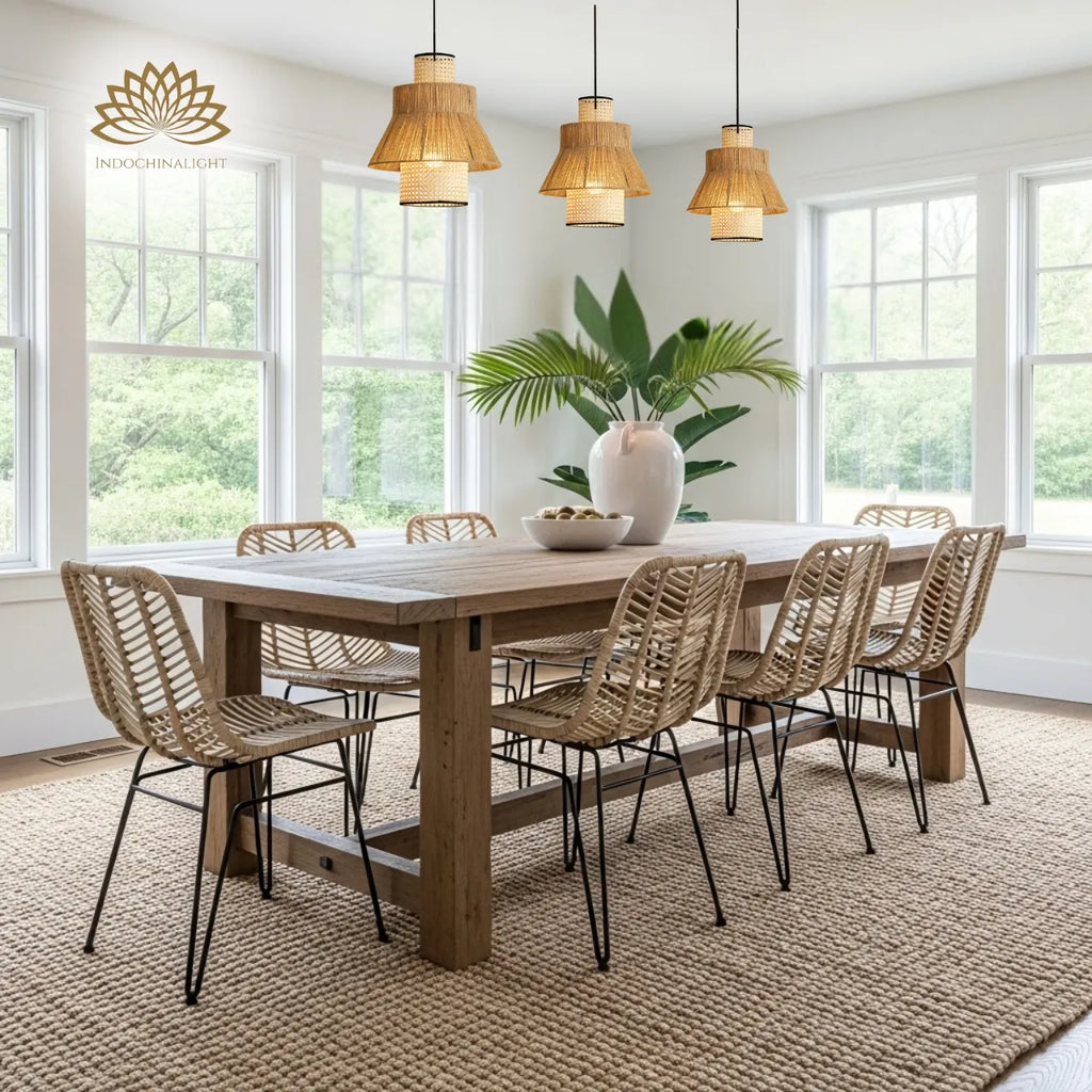 Laika Small Tiered Rattan Pendant Light