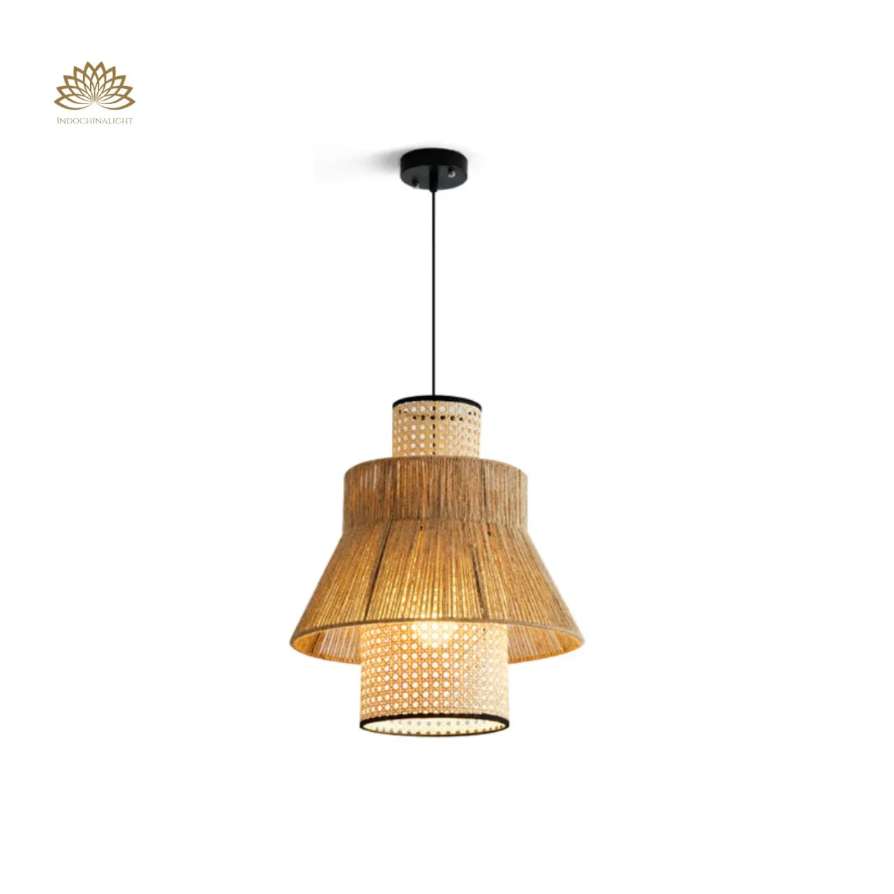 Laika Small Tiered Rattan Pendant Light