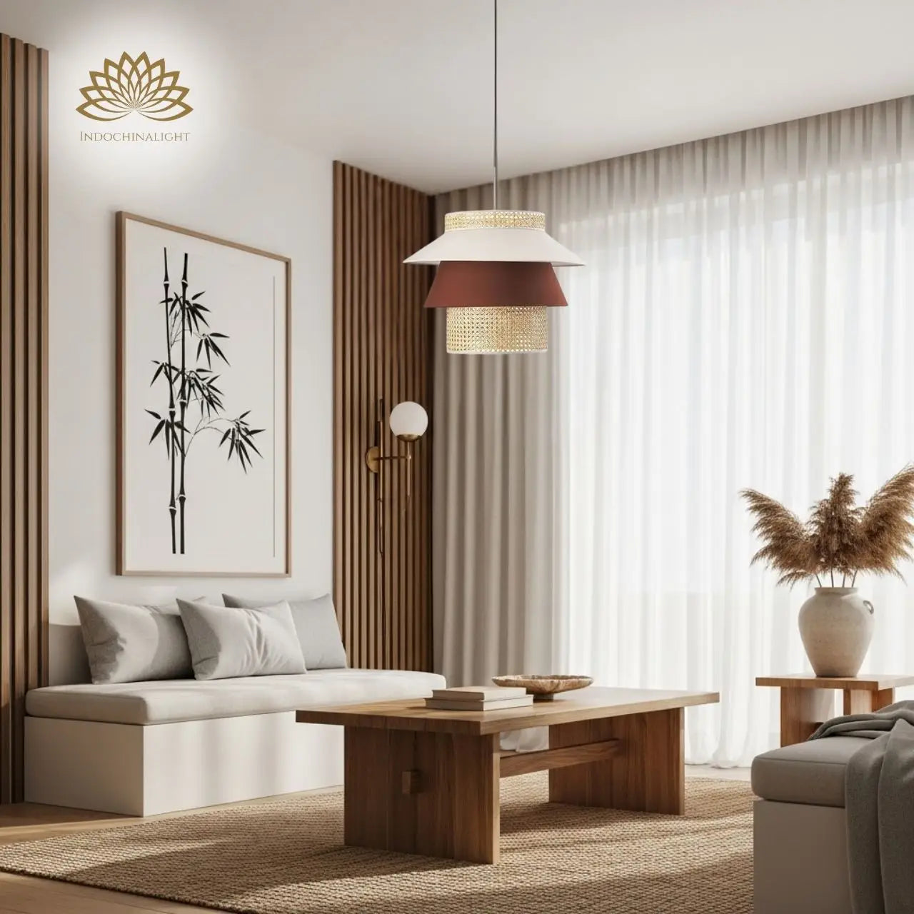 Lampa Tiered Rattan Pendant Light