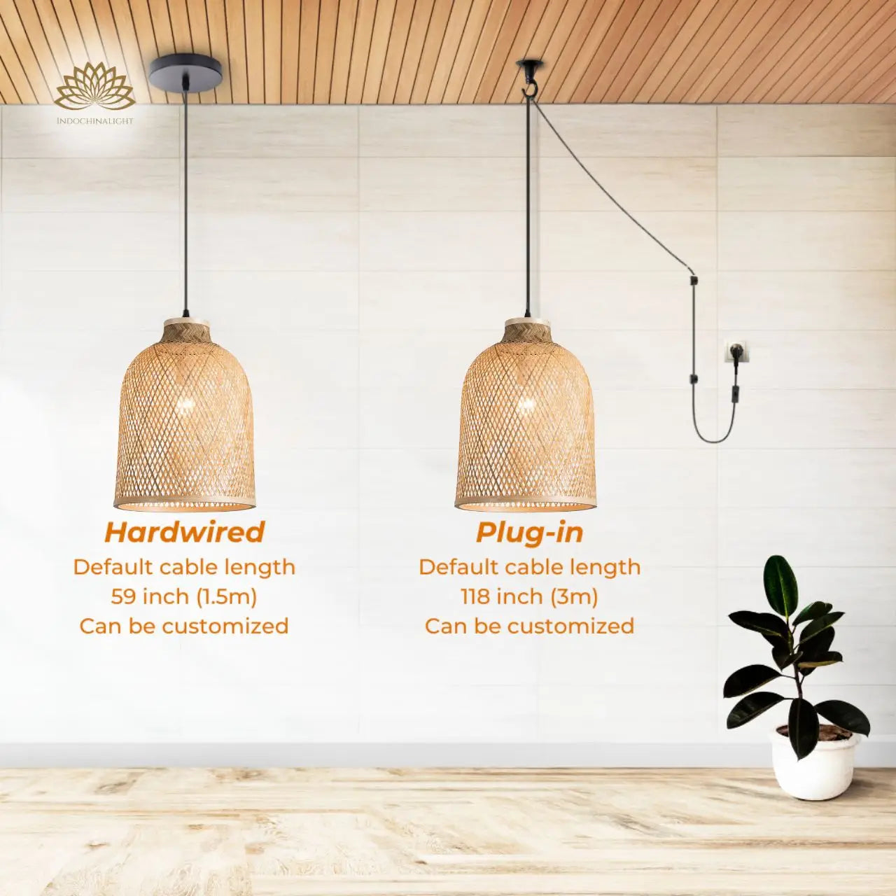Lampada Natural Bamboo Pendant Light Shade