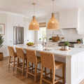 Lana Boho Large Wicker Rattan Pendant Light For Kitchen Island