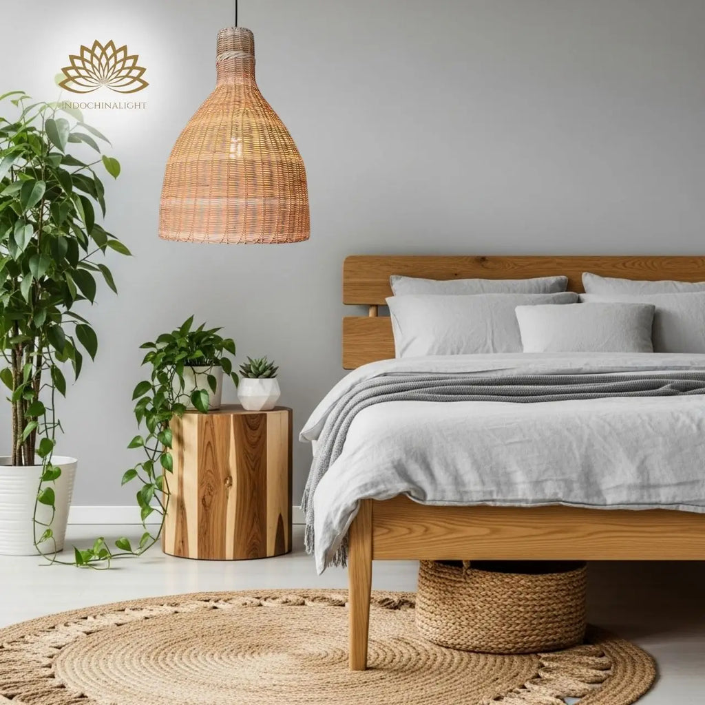Lana Boho Large Wicker Rattan Pendant Light For Kitchen Island