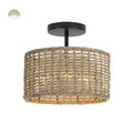 Lannister Wicker Drum Ceiling Light - Semi Flush Mount