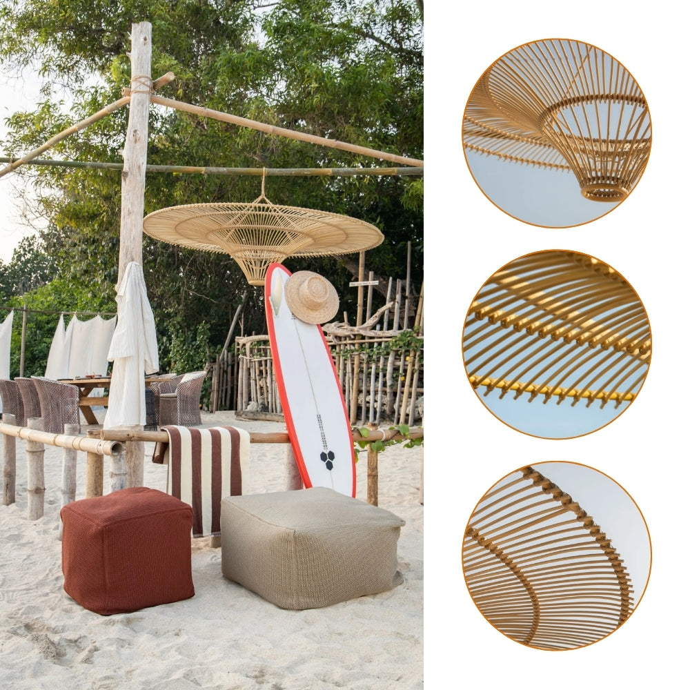 Junita Wabi Sabi Wide Saucer Extra Large Rattan Ceiling Light