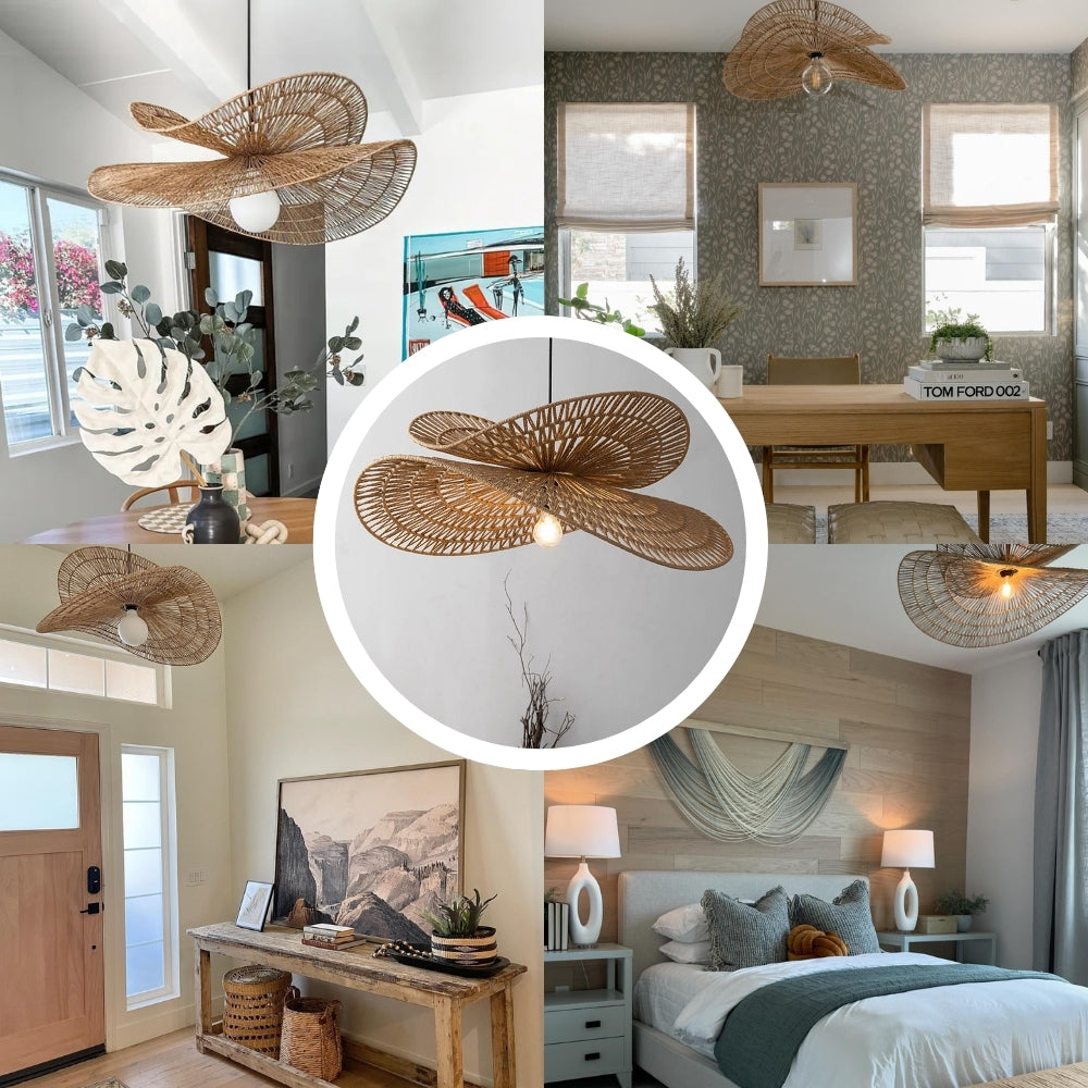 Valar Wabi Sabi Tiered Wicker Jute Pendant Light