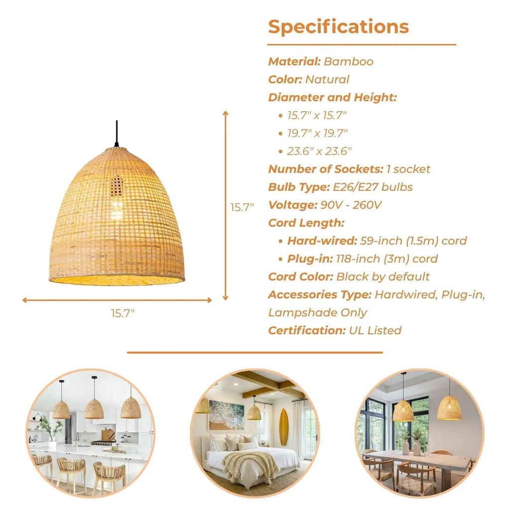 Latafa Bamboo Pendant Light Shade