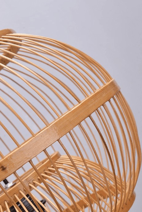 Lattice Round Bamboo Pendant Light