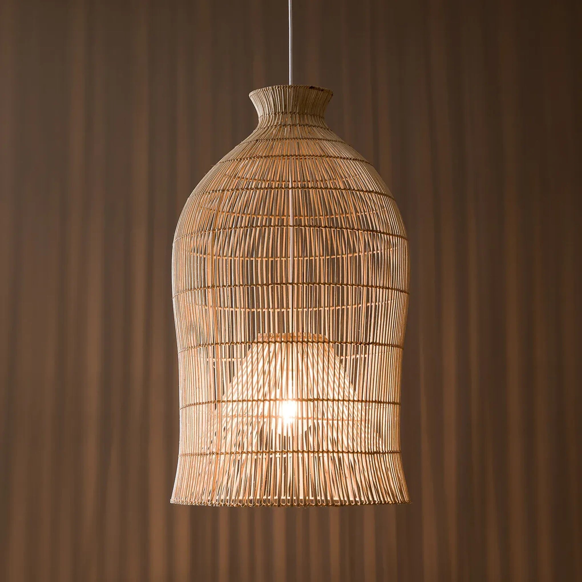 Lavinia Charming Bell Rattan Pendant Light
