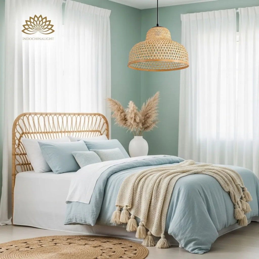 Lily Woven Bamboo Dome Pendant Light