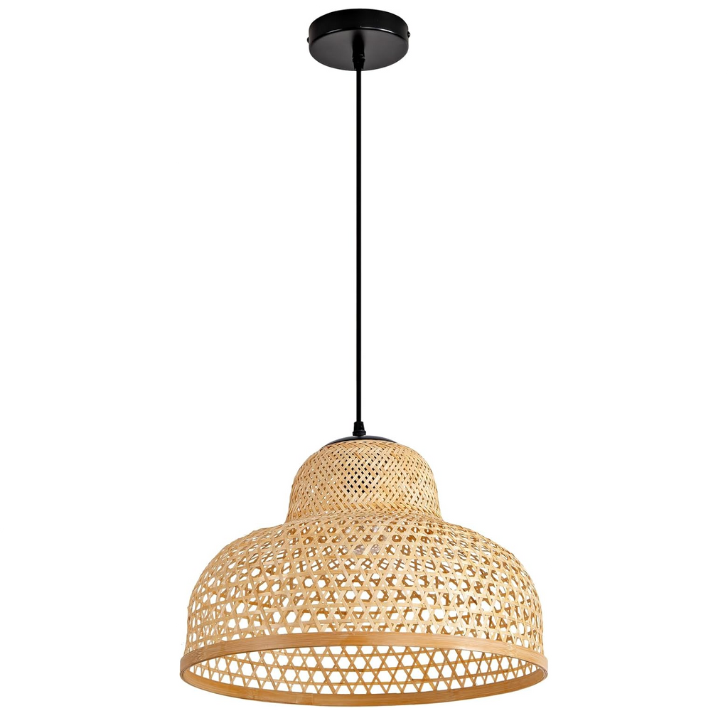 Lily Woven Bamboo Dome Pendant Light
