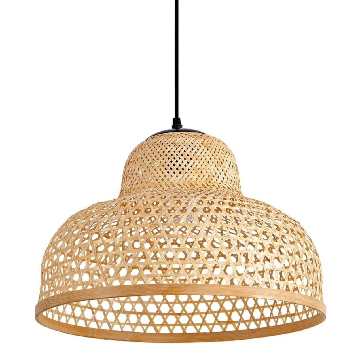 Lily Woven Bamboo Dome Pendant Light