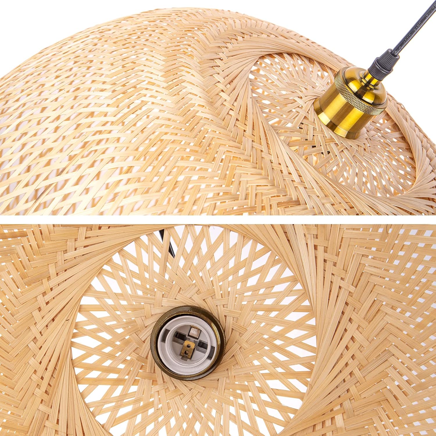 Lucy Woven Round Bamboo Pendant Light