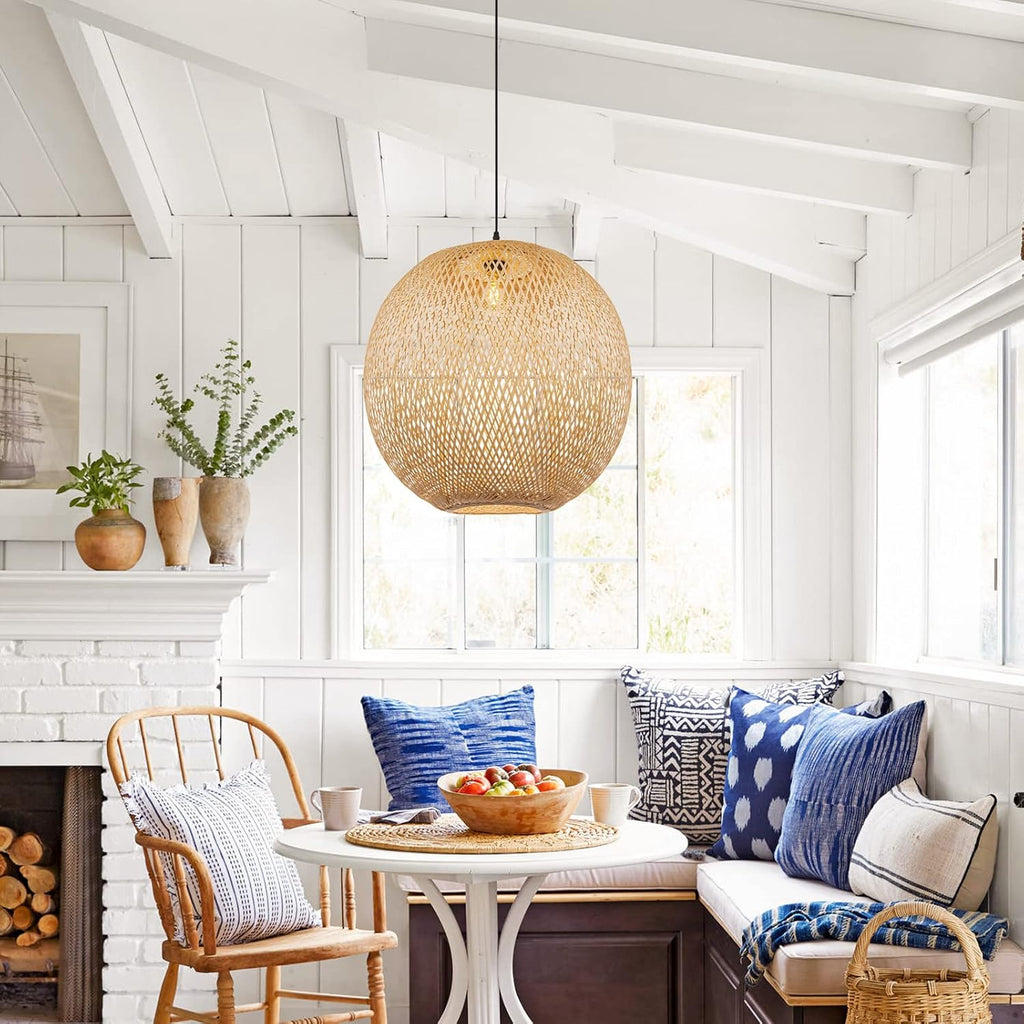 Lucy Woven Round Bamboo Pendant Light