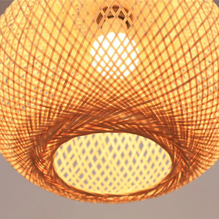 Lucy Woven Round Bamboo Pendant Light
