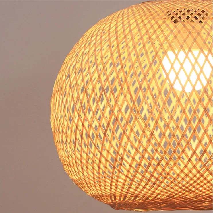 Lucy Woven Round Bamboo Pendant Light